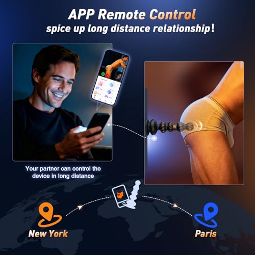 Image of Thrusting Anal Beads Prostate Massager, BEISAR Anal Vibrator Anal Toys Butt Plug 10 Vibrating Thrusting Anal Plug Male Sex Toys for Men Women Adult Toys Gradual Bead Anal Trainer App S&M Whips