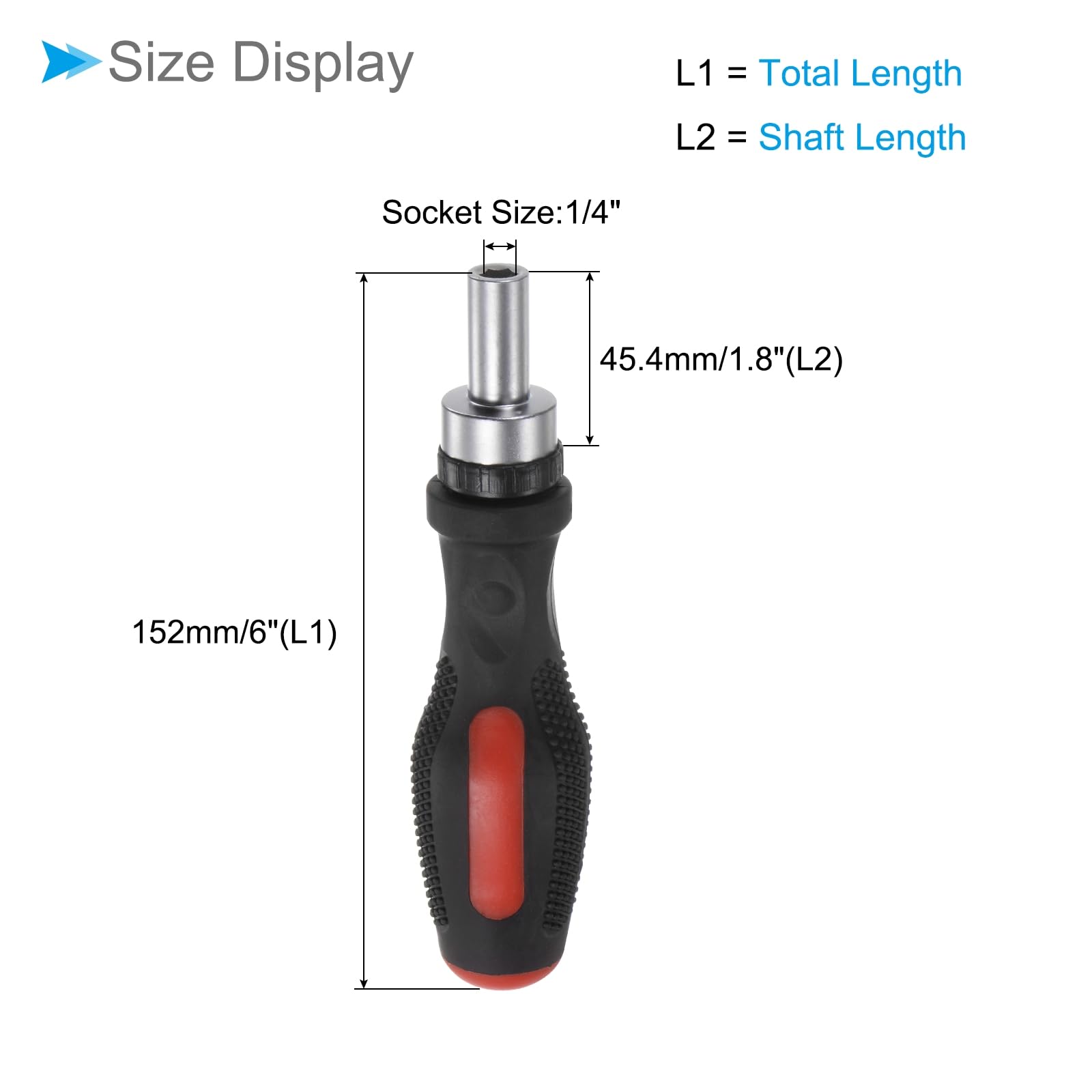 CoCud Hex Nut Socket Wrench Screwdriver, 1/4" Socket, Hexagon Nut Driver Screwdrivers with Non-Slip Handle - Image 2