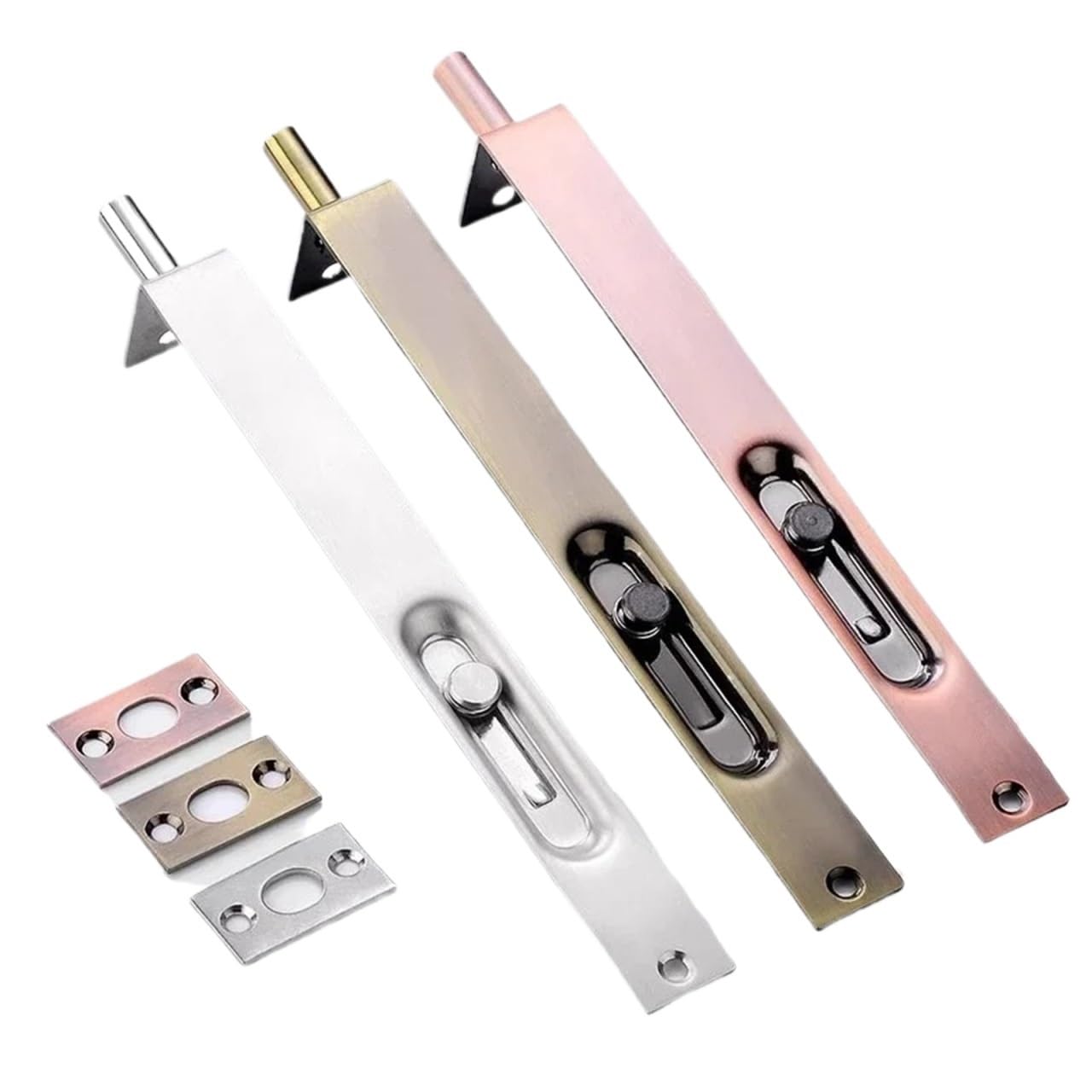 Flush Bolt for Double Door 2pcs Stainless Steel Double Door Hidden Bolt Concealed Anti-Theft Insert Latch for Wooden Master Doors Secure