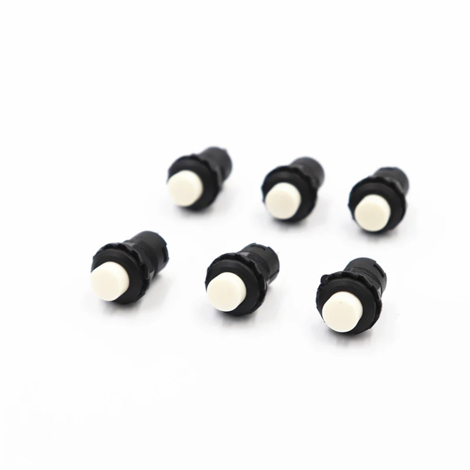 6 sztuk samoblokujący/chwilowe przełączniki przyciskowe DS228 DS428 12 mm OFF-ON 3A /125 VAC 1,5 A/250 VAC DS-228 DS-428 (6 sztuk biały, samozamykający)