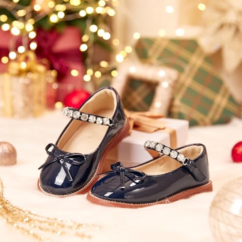 Image of Flaryzone Toddler Little Girl Mary Jane School Uniform Oxfords Flat Dress Shoes
