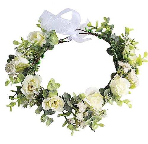 Vivivalue Women Floral Crown Bridal Flower Headband Floral Headpiece Halo