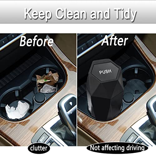 Image of Car Trash Can,Interior Automotive Accessories,Mini Garbage Bin with Lid,Leakproof Vehicle Trash Bin,Used in Automotive Car Home Office Kitchen Bedroom(2 Packs,Red)