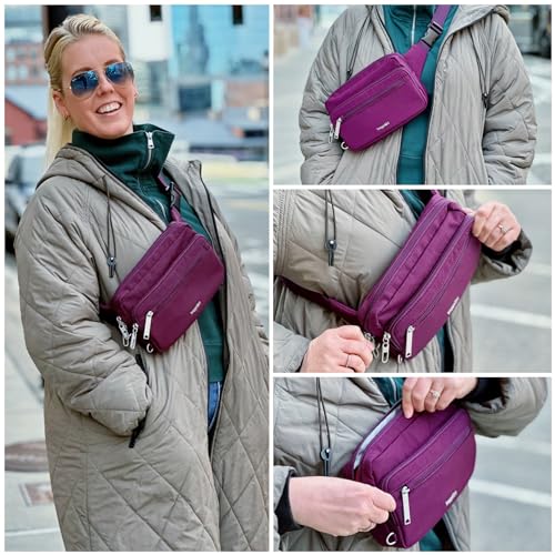 Baggallini Anti-theft Belt Bag - 9'x5' Securtex Fanny Pack Sling Crossbody Bag RFID - Locking Zipper Pull Slash-Resistant - Image 3