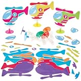 Baker Ross FN076 Hubschrauber-Sprungsets – 8er-Pack, kreative Bastelsets für Kinder