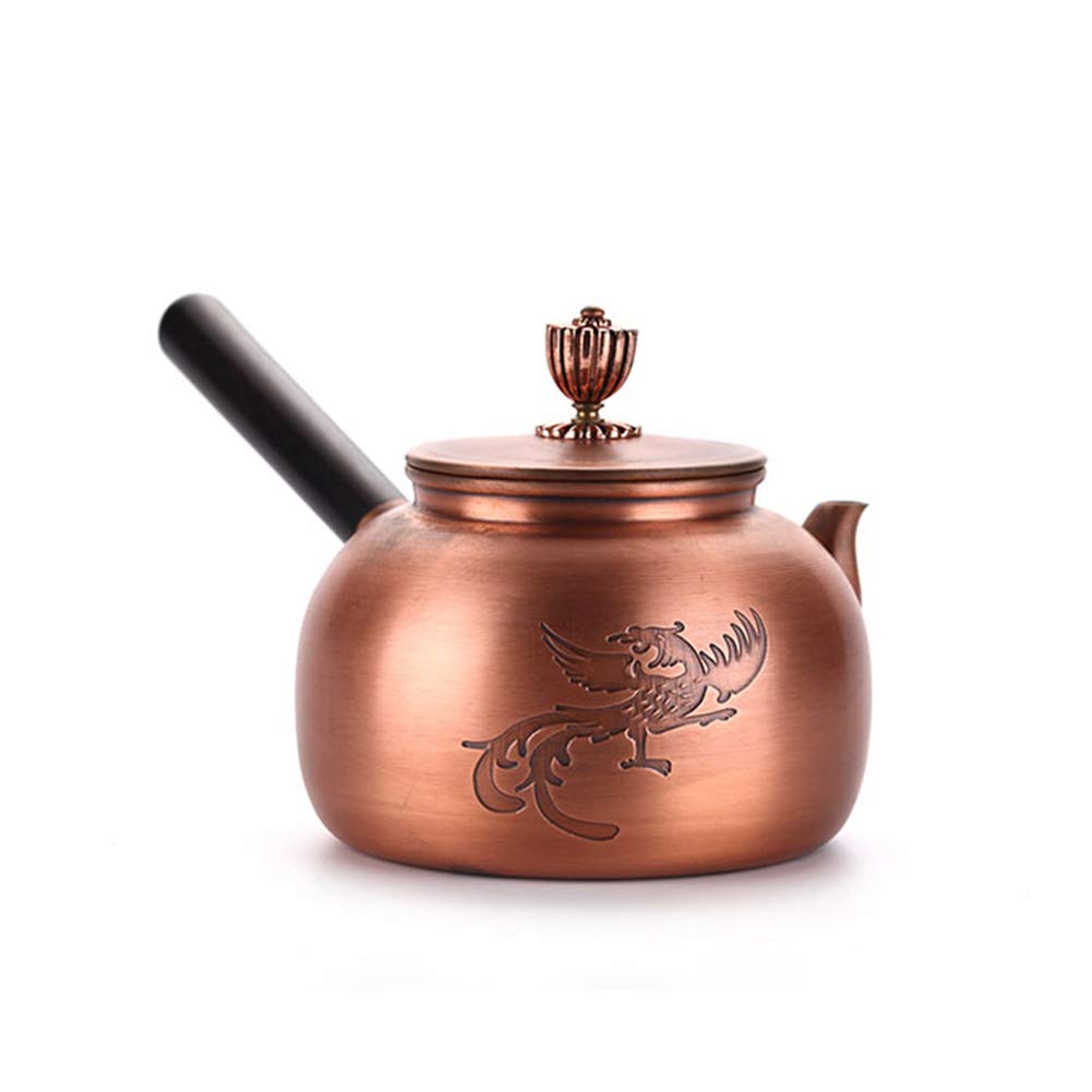 Théière en cuivre pur fait main de 1300ml au design rétro élégant