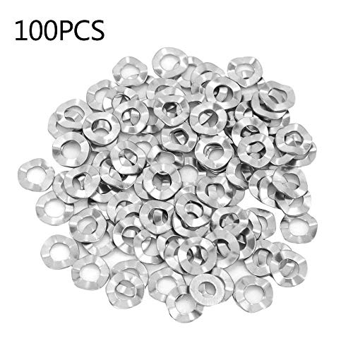 Wave Washer, Stainless Steel Wave Spring Washer M3, M4, M5, M6, M8, M10, M12, M14, M16,M20(M4(100PCS)), Silver - Image 4