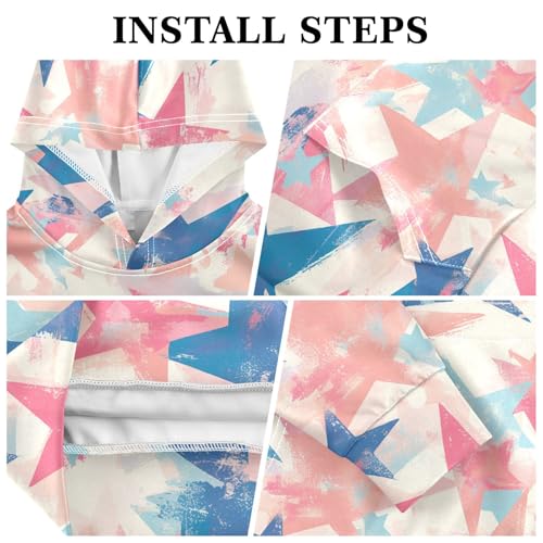 Patriotic Star Pattern Unisex Kids Sweatshirts Crewneck Active Hoodie with Kangaroo Pocket3