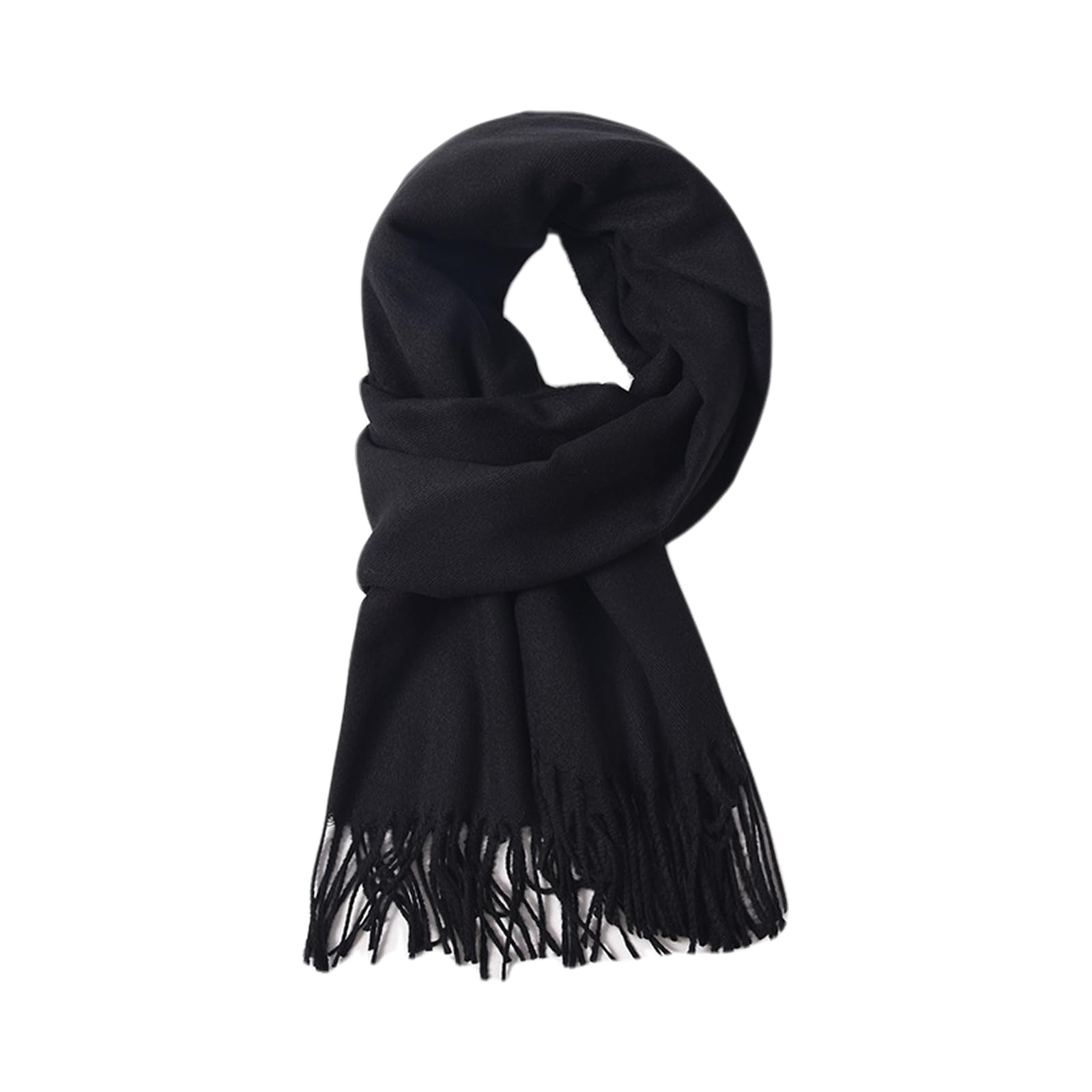 CYian Scarf for Women Winter Scarf Soft Warm Pashmina Shawls Scarves with Tassels Long Blanket Scarfs Black