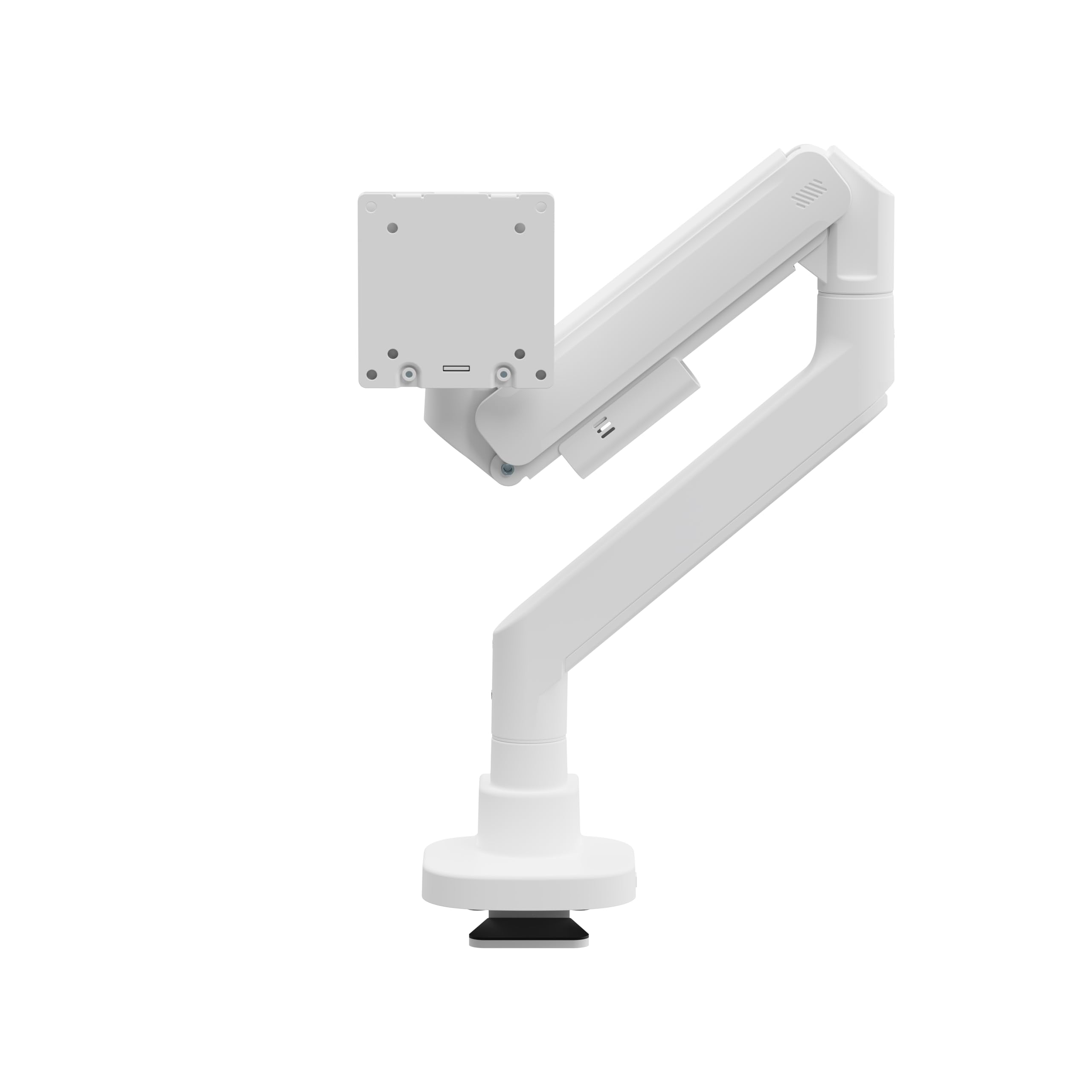 HALTERUNGSPROFI Office-GS812AEXW Support de moniteur, extra fort, jusqu'à 27 kg à 57", avec vérin à gaz, VESA 75 x 75, 100 x 100, 200 x 200, blanc