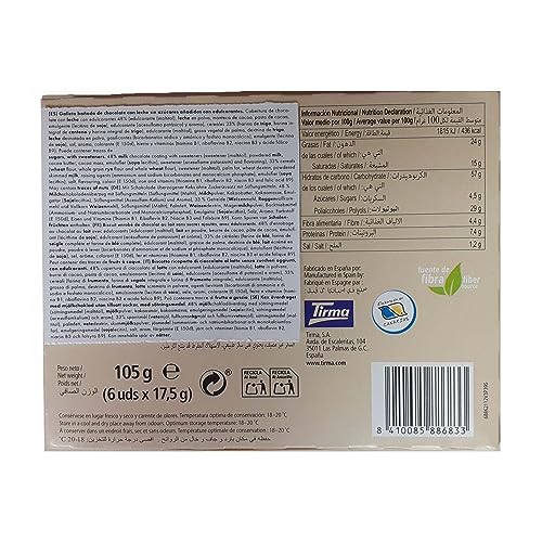 Tirma Snack BeZero 105g | Helle Milchschokolade | Kalorienarme Diät Kekse | Ohne Zuckerzusatz | Einzelne Kaffee | Diabetikerfreundlich