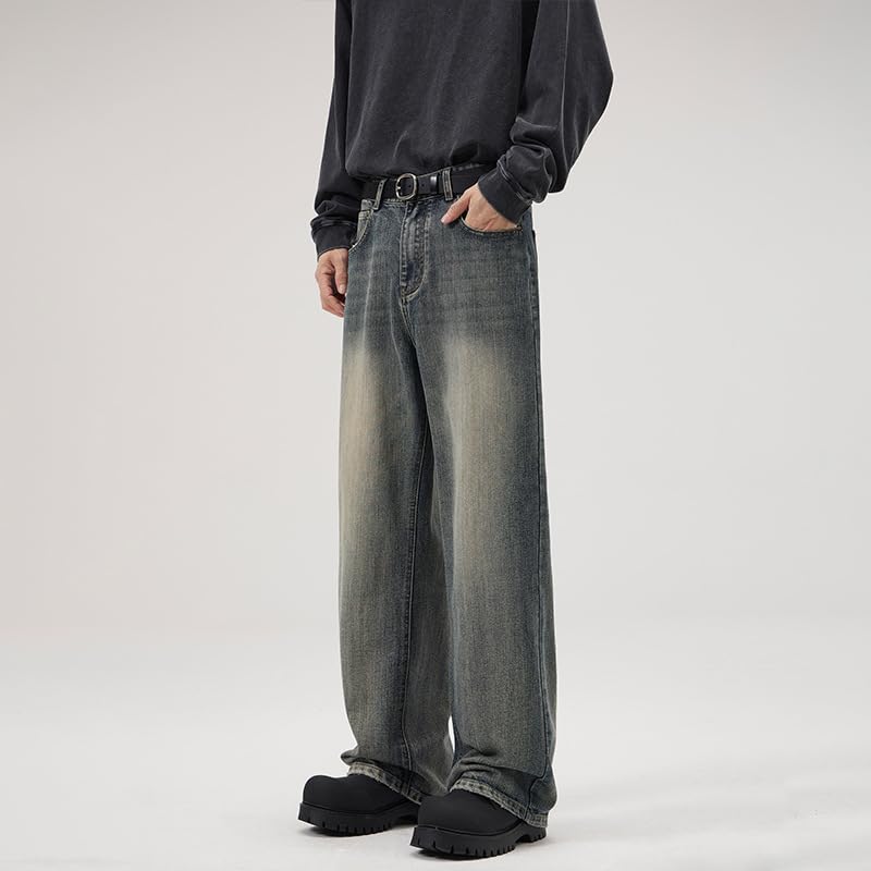 Men's Denim Pants Hip-Hop High Street Summer Casual Straight Leg Jeans2