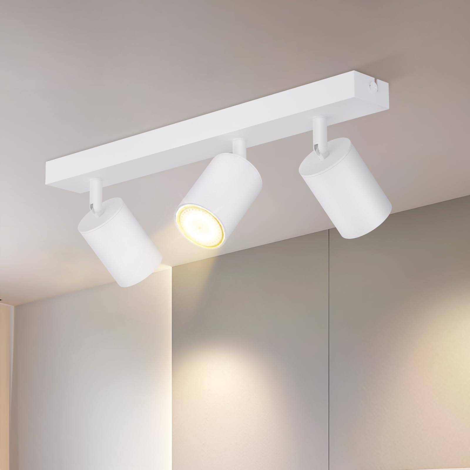 Homefire LED Deckenlampe 6 Flammig Deckenstrahler - 350° Schwenkbar Strahler GU10 Deckenleuchte Weiß flurlampe Spots Innen Deckenspot für Wohnzimmer Küche Schlafzimmer Ohne Leuchtmittel