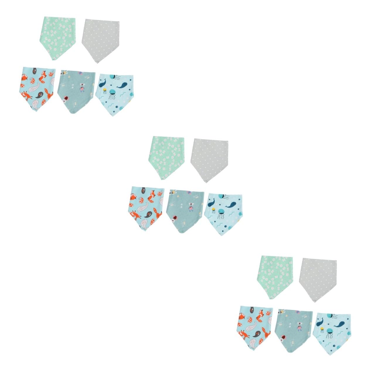 Toyvian 15 Piezas Bufanda Impermeable Fular Pañuelos Toallas De Saliva Bufandas Triangulares Infantiles Niño Triángulo Babero
