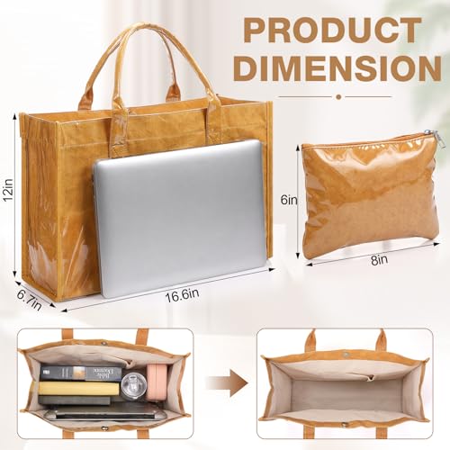 Bolso Tote de PVC para Mujer con Estampado y Pouch miniatura 3