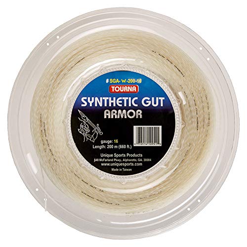 Tourna synthétique Gut Armour cordage tennis résistant réduction vibrations