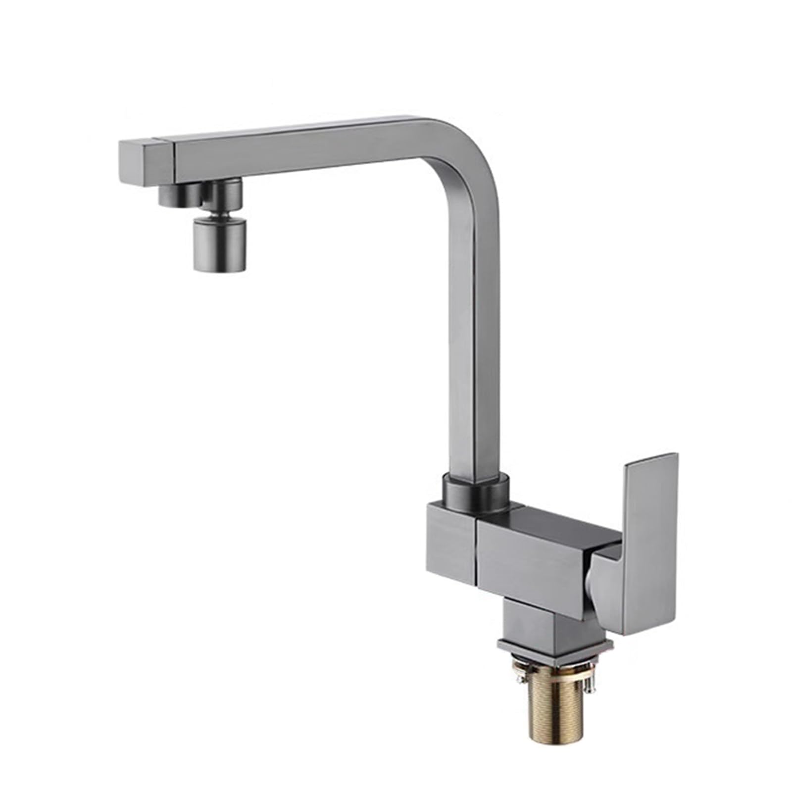 Aycdl Grey Folding Faucet 3 Way Taps For Kitchen Sink Water Filter Tap With 2 Modes Spray Brass,,-A