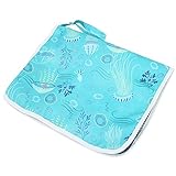 CFTGIW Baby Diaper Changing Mat Multifunctional Infant Nappy Pad Urine CoversGreen Geometry Clean Easier and Ever Will Your Mat Diaper Changing Safe Keep Baby (Green Jellyfish)
