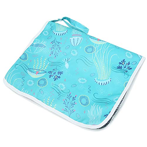 CFTGIW Baby Diaper Changing Mat Multifunctional Infant Nappy Pad Urine CoversGreen Geometry Clean Easier and Ever Will Your Mat Diaper Changing Safe Keep Baby (Green Jellyfish)