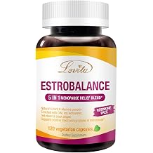 LOVITA Menopause Supplements for Women, DIM Complex with Soy Isoflavones, Red Clover, Vitamin D3 & Black Pepper for Menopause & Hormone Balance Support, 120 Vegetarian Capsules