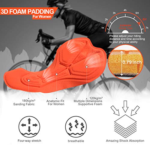 Women\'s Bike Cycling Tight Pants 3D Foam Padded Bicycle Pants Breathable and Dry (Pink, Large) - Thumbnail 6