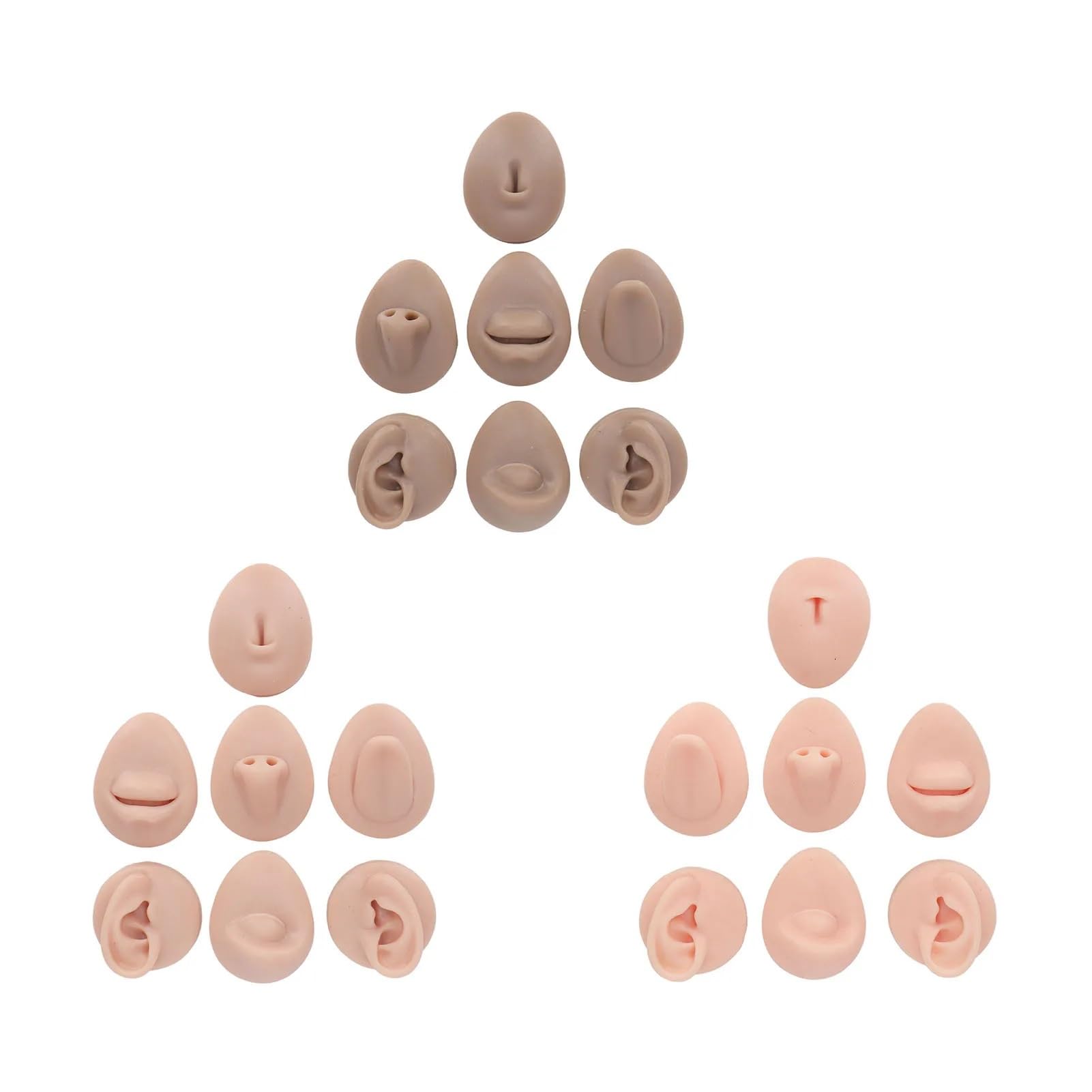 Silikon Menschliches Gesicht Körper Modell Display Ohr Auge Nase Mund Zunge Bauchnabel Piercing Praxis Schmuck