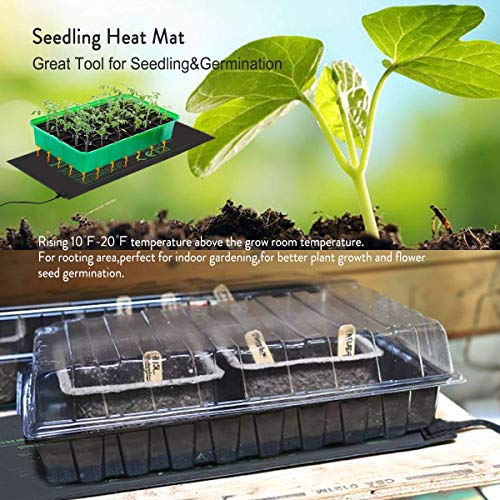 HYDGOOHO Seedling Heat Mat 2-Pack Heating Mat Hydroponic Heating Pad Waterproof for Seed Germination Cloning and Plant Propagation (S)