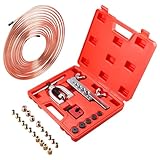 BOOMSTART Kit de herramientas de freno de 3/16 pulgadas (4,76 mm) con tubo de freno de 7,6 m, cortatubos, 5 adaptadores, 16 accesorios y 4 conectores. Herramienta de rebordeado simple y doble