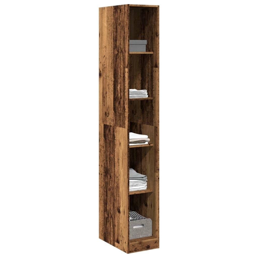 Homgoday Armario de madera envejecida, 30 x 50 x 200 cm, de madera contrachapada, muebles de oficina, mueble de almacenamiento y estantes para ahorrar espacio
