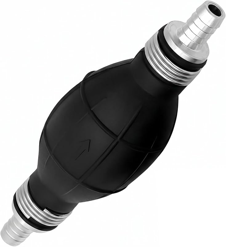 1/4" Dual Check Valve Hand Fuel Primer Bulb, Flexible Rubber Manual Squeeze Transfer Pump, Portable Vacuum Suction Oil Pump for Diesel Gasoline Water Car Truck Outboard Boat