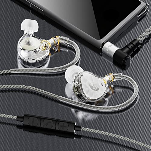 Image of BASN ASONE 14.2mm Planar Diaphragm Driver in-Ear Monitors Earphone with Two Detachable MMCX Cables for Musicians Drummers Bass Players Singers (White)