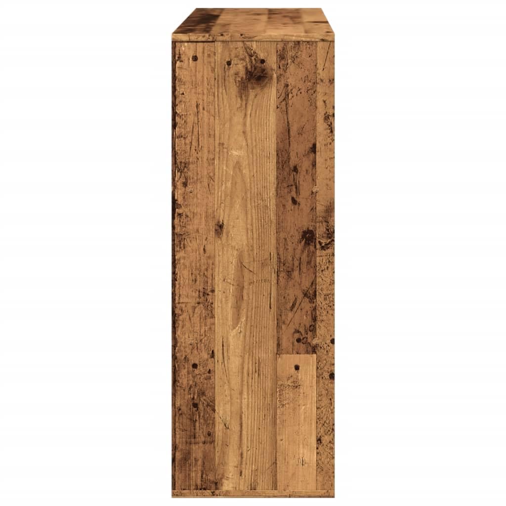 Regał na książki, ścianka działowa, wygląd starego drewna, 100 x 33 x 94,5 cm, materiał drewnopochodny, miejsce do przechowywania, dekoracyjny regał z 6 półkami, do salonu, biura, pokoju