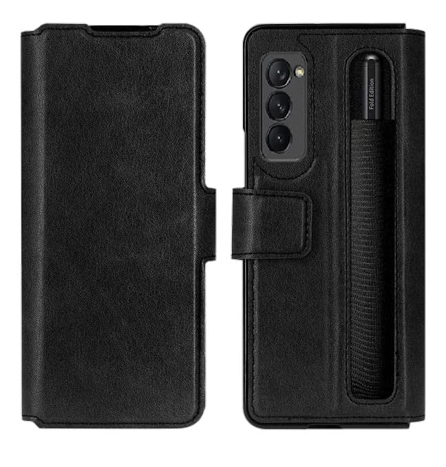 Image of WHITBULL Royal Leather Magnetic Flip case Compatible with Samsung Galaxy Z Fold6 5G / Samsung Galaxy Z Fold 6 5G (Black)