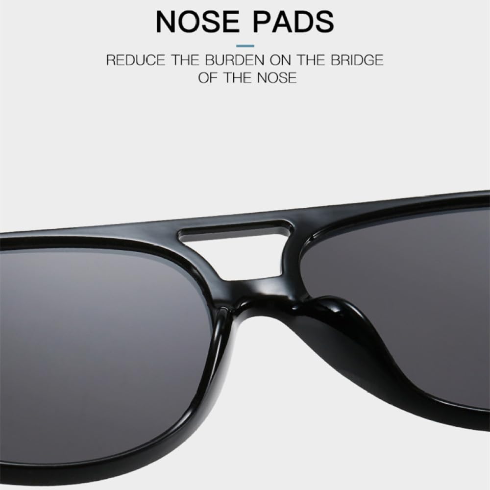 Klassische übergroße Sonnenbrille für Damen, Retro, Vintage, Doppelsteg, große Sonnenschutzbrille, Unisex, gelbe Fahrbrille