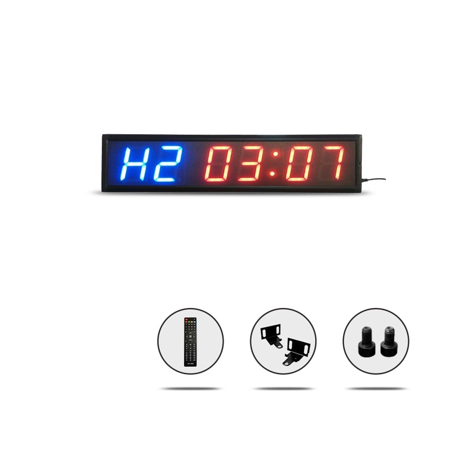 Reloj temporizador de gimnasio LED con pantalla de 4 pulgadas montado en la pared con mando a distancia for deporte boxeo Fitness Pantalla brillante