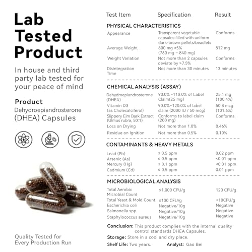 iMATCHME Women's DHEA 25mg Supplement with Vitamin D3 & Slippery Elm – Daily Hormone Support for Energy, Mood, Immune & Healthy Aging – Gentle Balance Formula, Vegan Capsules, 60 Count - Image 6