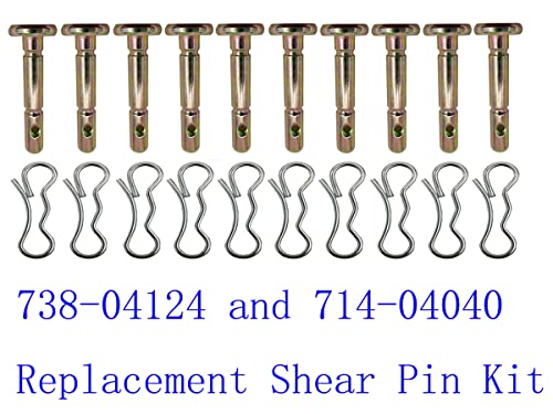 Klmht 10 Pk 738-04124A And 714-04040 Shear Pins And Cotter Pins For Cub Cadet Mtd Troy Bilt Snow Throwers thumb #1