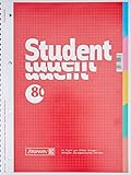 Brunnen 1067902 Notizblock / Collegeblock Student (mit Register, A4, kariert, 70 g/m², 80 Blatt)