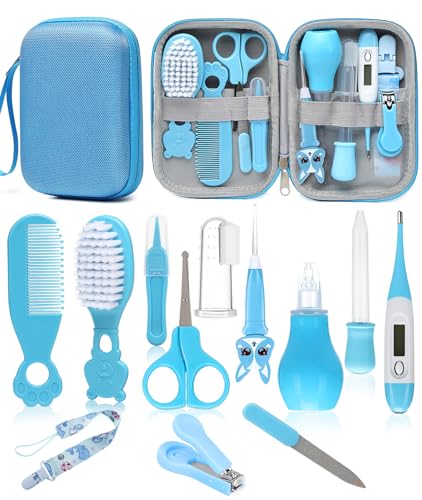 Image of Baby Healthcare and Grooming Kit, Safety Newborn Nursery Baby Care Kit, with Hair Brush Comb, Nail Clipper, Thermometer, Pacifier Clip, Baby Registry Search, Baby Girl Boy Newborn Essentials