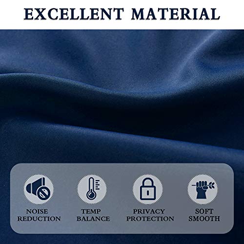 Image of DONREN Blue Curtains 72 Inch Length Thermal Insulated Room Darkening Blackout Curtains for Bedroom,Set of 2 Panels