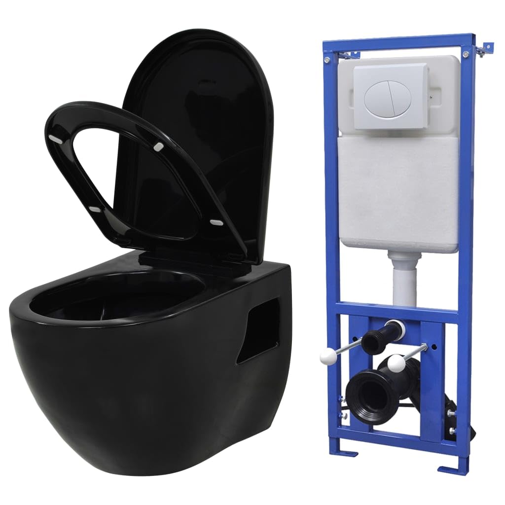 Kit completo WC sospeso a parete con serbatoio nascosto in ceramica nero 02_0003580