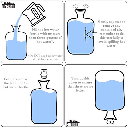 CityComfort Warmwaterfles met schattige en pluizige hoes, 1ltr warmwaterzak, kerstkousvullers voor kinderen, vrouwen en… - Image 7