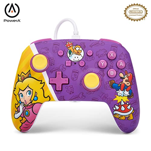 Mando con cable mejorado PowerA para Nintendo Switch - Princess Peach Battle
