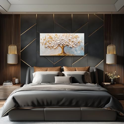 SERIMINO Tree of Life Large Wall Art, Blossom Tree Canvas Paintings, Nature Landscape Abstract Art Prints, Modern Trendy Pictures Wall Decor Living Room Bedroom, Office Art Wall Decoration 20"X40"
