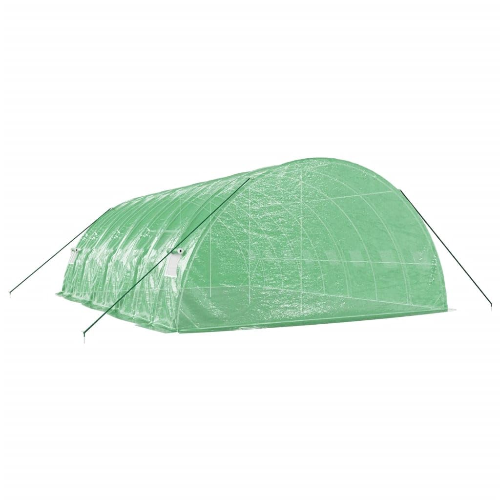 Homgoday Invernadero con Estructura de Acero Verde 48 m² 8x6x2,85 m, Invernadero Caseta Jardín Terraza Plantas Semilla Cultivo Huerto Verduras Cubierta Casero