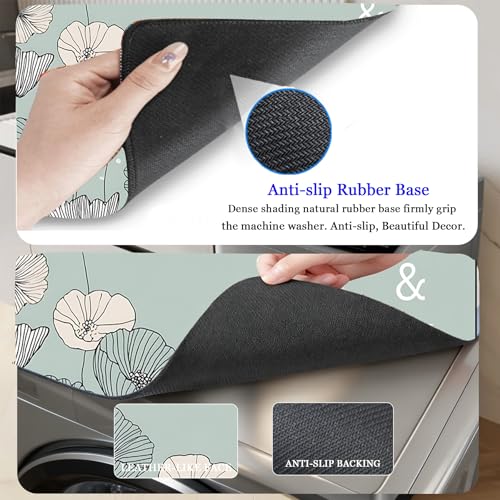 Image of Washer and Dryer Covers for the Top, Non-slip Dryer Top Protector Mat, Dust-proof Washing Machine Cover, 23.6 inch x 19.7 inch (blue, 23.6 inch x 19.7 inch)