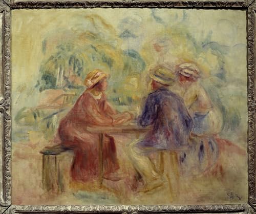 Tableau toile Rencontre au jardin Renoir affiches d'art décoration murale 60x90
