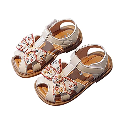 Kids Baby Girl Sandals Flower Embroidery Bow Princess Shoes Summer Set Flat Shoes Girls Flower Sandals
