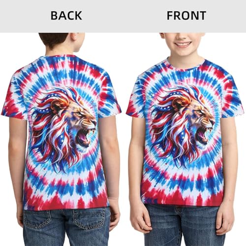 Image of Big Kids Tie Dye Shirt for Boys Girls Short Sleeve Hippie Tshirt Senior Tee