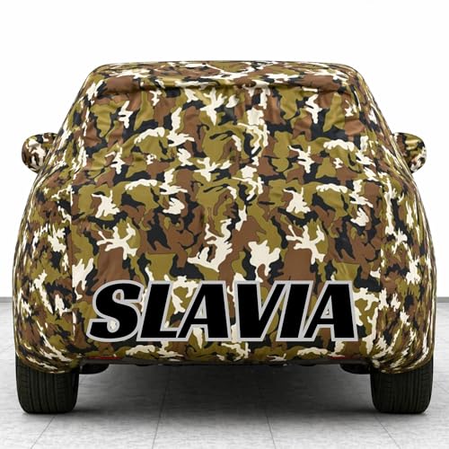 Image of Kings of Cover New Jungle 100% Waterproof Slavia Car Cover | Polyester Car Body Cover for Rain & Sun | UV Protection, Dustproof, Scratch Resistant, Windproof, Heat Resistant, Custom Fit